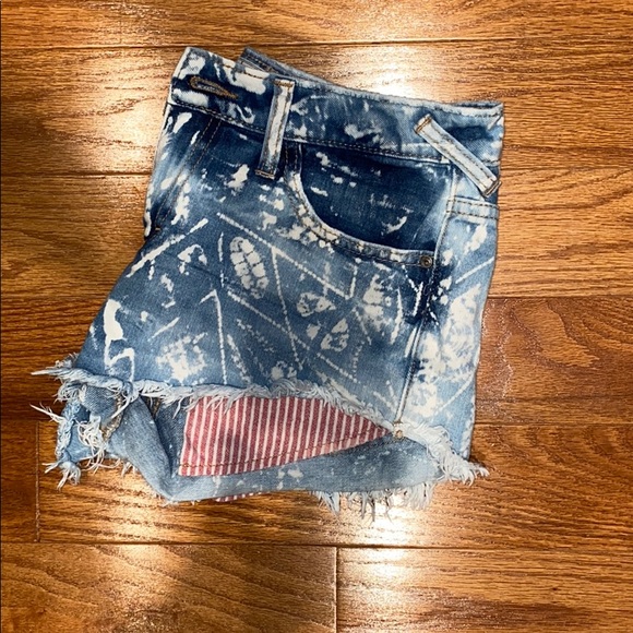 Free People Red/White/Blue Jean Shorts - Picture 6 of 6